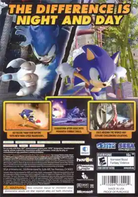 Sonic Unleashed (USA) box cover back